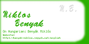 miklos benyak business card